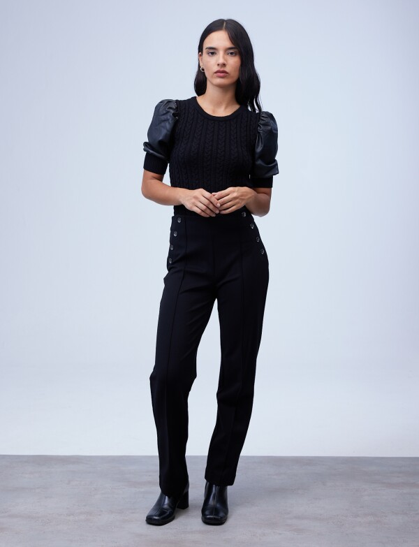 Pantalon Botones NEGRO