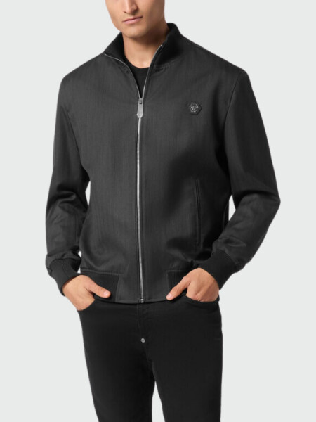 PHILIPP PLEIN - chaqueta bomber negra de lana Negro