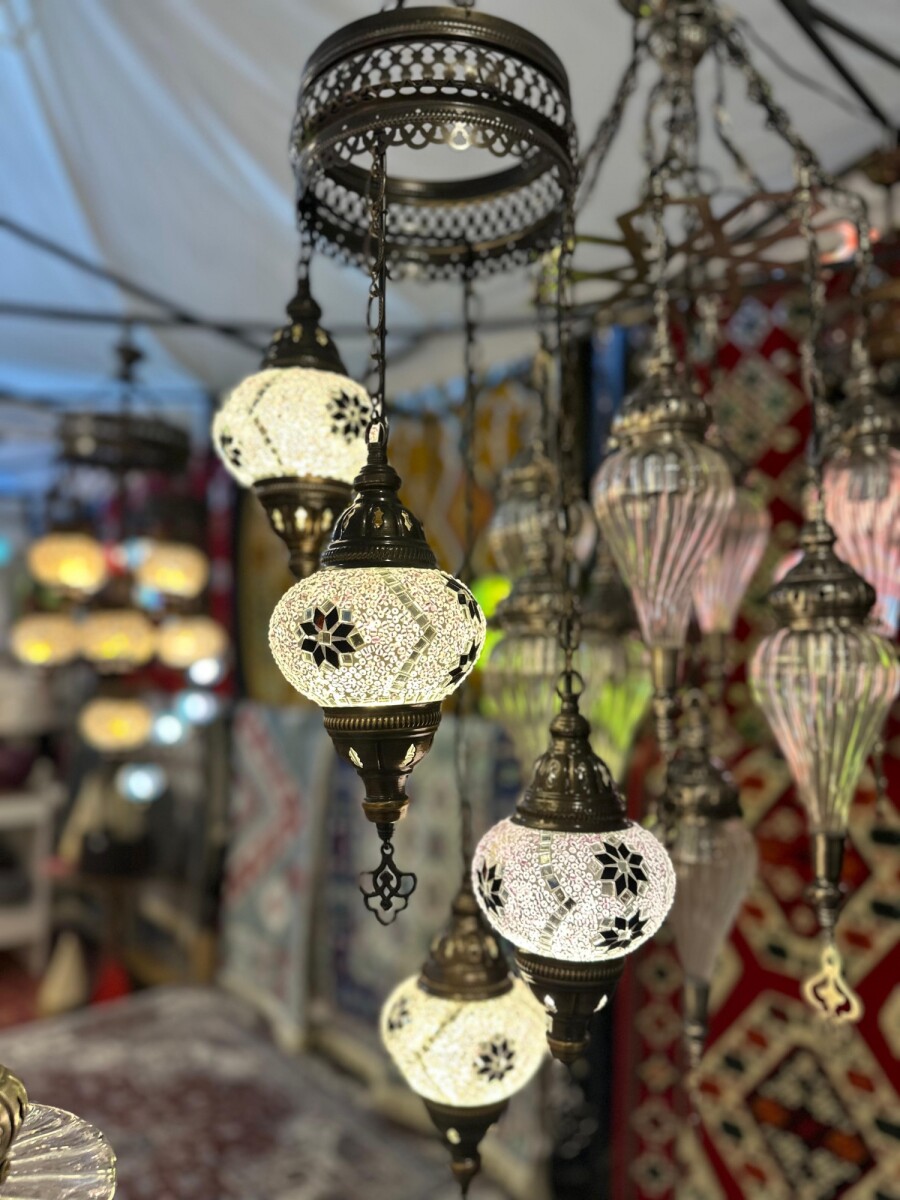 ARAÑA VITRAUX 4 LUCES TM12 - Blanco 