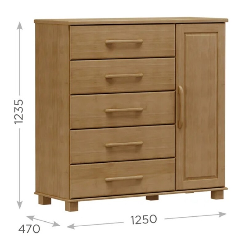 Comoda Finestra 1 Puerta 5 Cajones Ouro 2241-o Comoda Finestra 1 Puerta 5 Cajones Ouro 2241-o