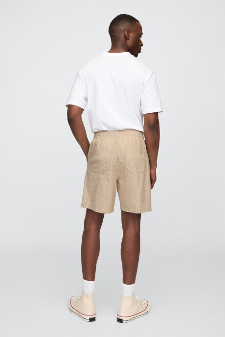 Short De Lino Easy 7Inch Hombre Khaki