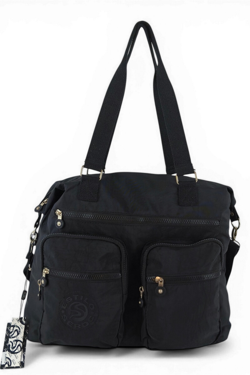 Bolso grande con bolsillos Negro