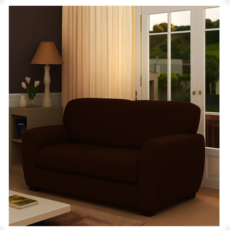 Cubre Sillón De Tela Elastizada Funda Forro Sofá 2 Cuerpo Marrón