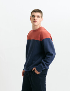 470916 SWEATER HARRY Naranja/azul Piedra
