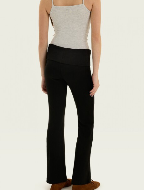 PANTALONES ACAMPANADOS CON CINTURA ELÁSTICA NEGRO