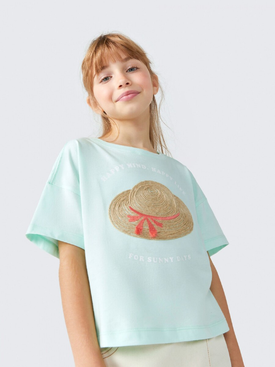 BLUSA DE NIÑA CON BORDADO - VERDE 
