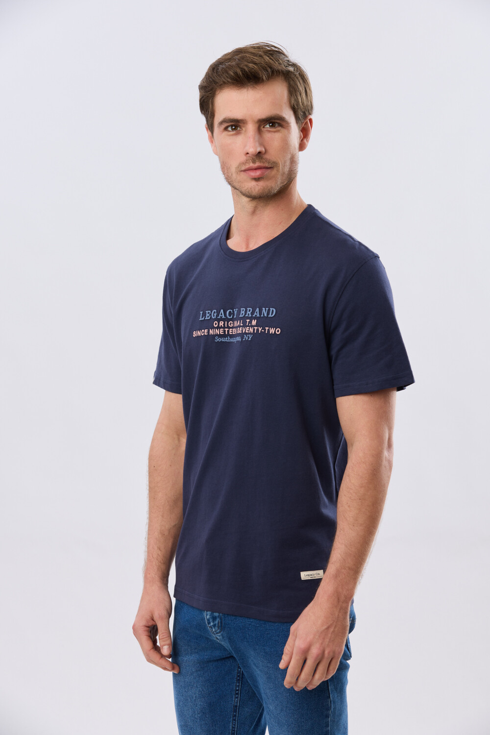 REMERA ESTAMPADA DE ALGODÓN Azul