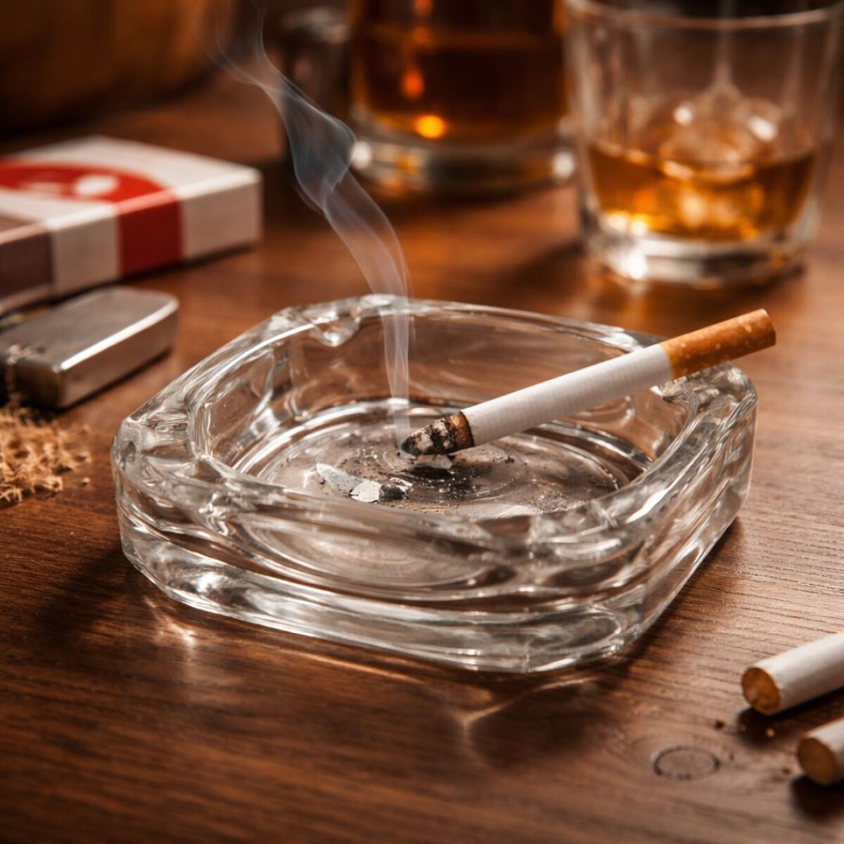 CENICERO DE VIDRIO CUADRADO 11CM 