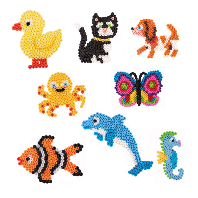 Cuentas Placa Mezcla de figuras 8 piezas Hama Beads Playbox Cuentas Placa Mezcla de figuras 8 piezas Hama Beads Playbox