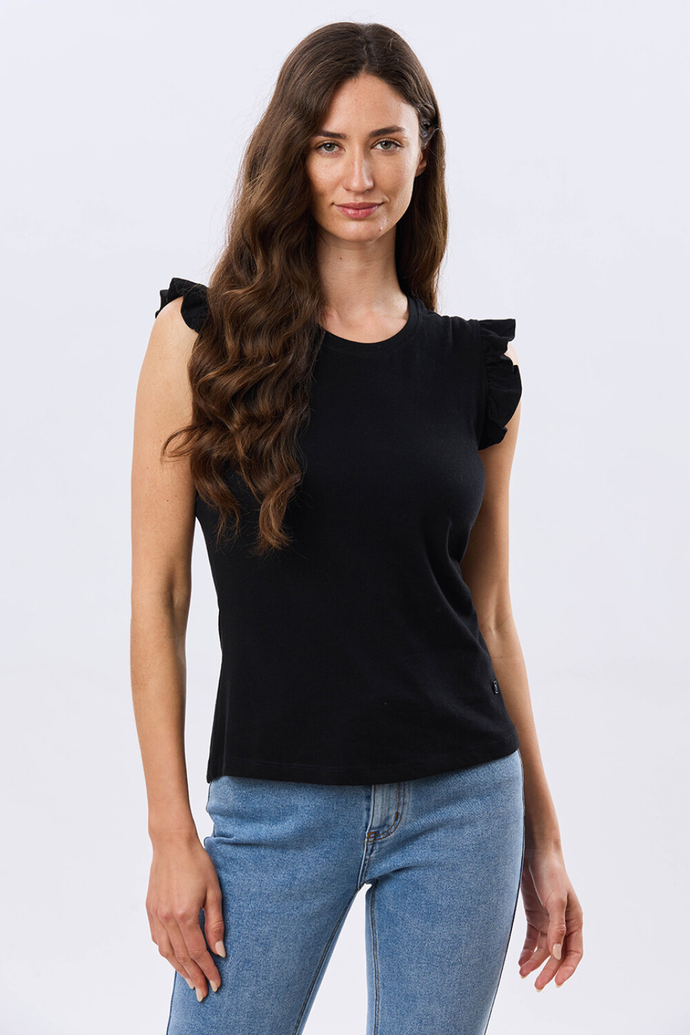 REMERA LISA DE ALGODÓN Negro