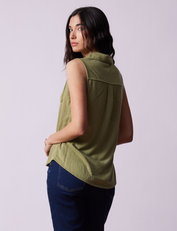 Blusa Detalle Crochet VERDE