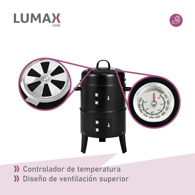 Ahumador Lumax Parrilla Barbacoa 3 En 1 Portátil A Carbón Ahumador Lumax Parrilla Barbacoa 3 En 1 Portátil A Carbón