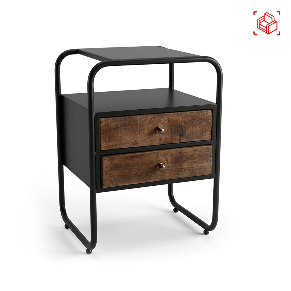 MESA DE LUZ MADERA NEGRO ANIELI