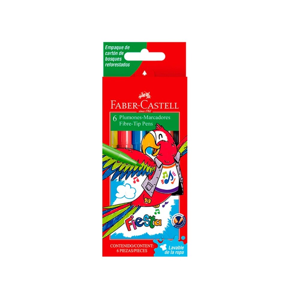 Marcadores Finos x6 Faber-Castell #MARCADORES FINOS X6 FABER-CASTELL
