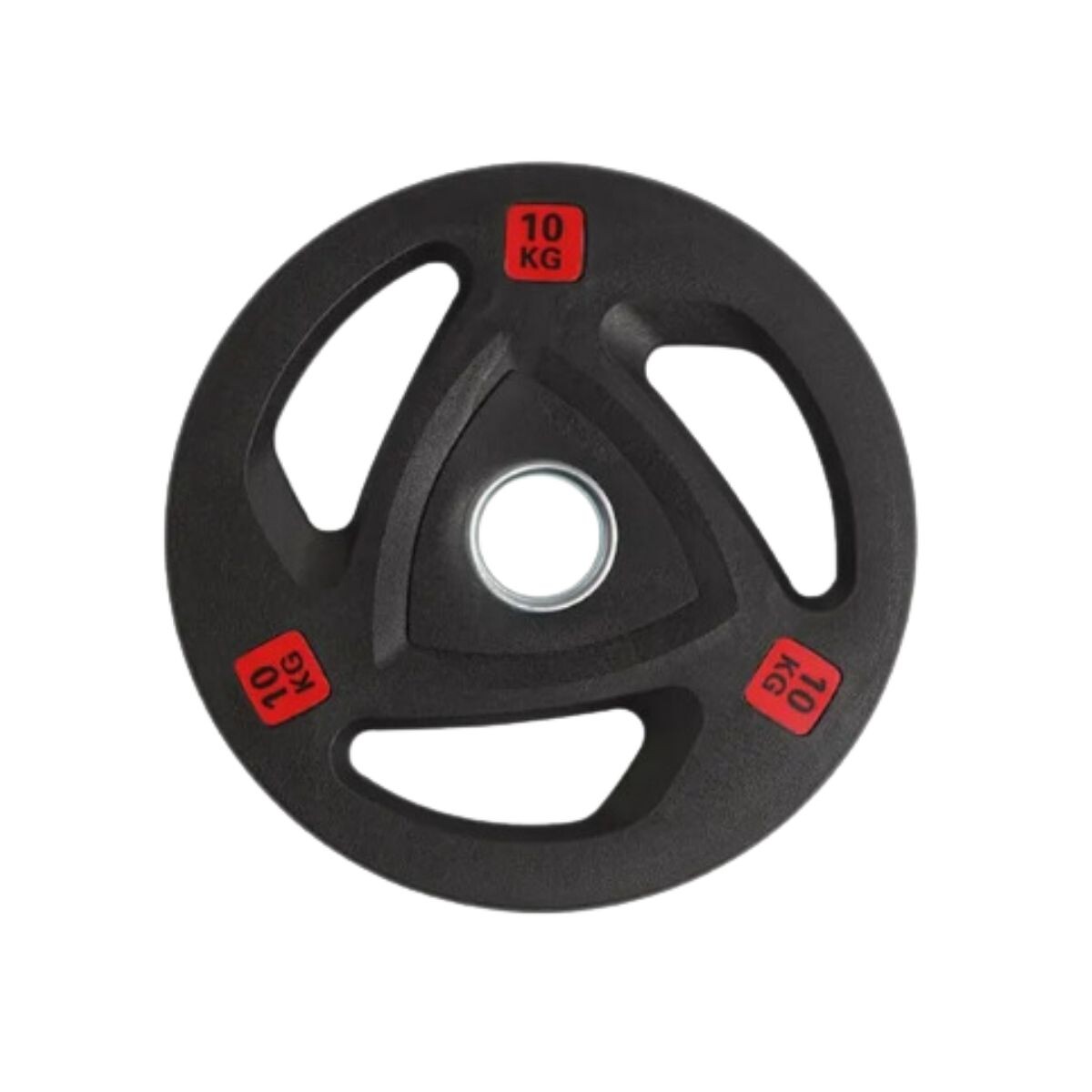 Disco Olimpico 10 Kg Para Barra Manijas 3 Agujeros Hierro Y Acero Pesas Barra Imback Color Negro 