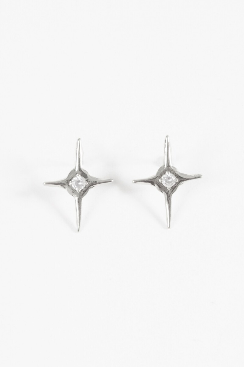 Caravanas estrellas strass plateado