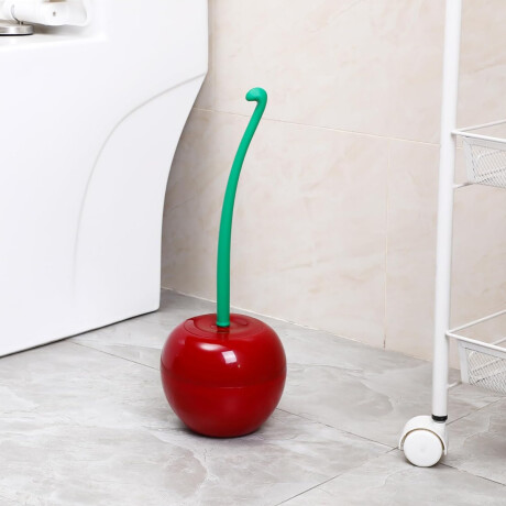 Escobilla cepillo de baño forma Cereza decorativa Rojo