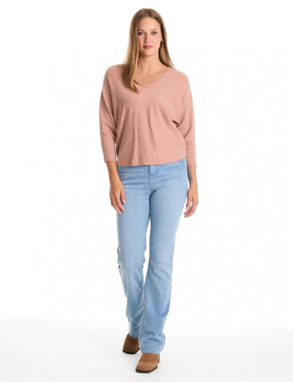 Buzo Dolman Escote V ROSA OSCURO