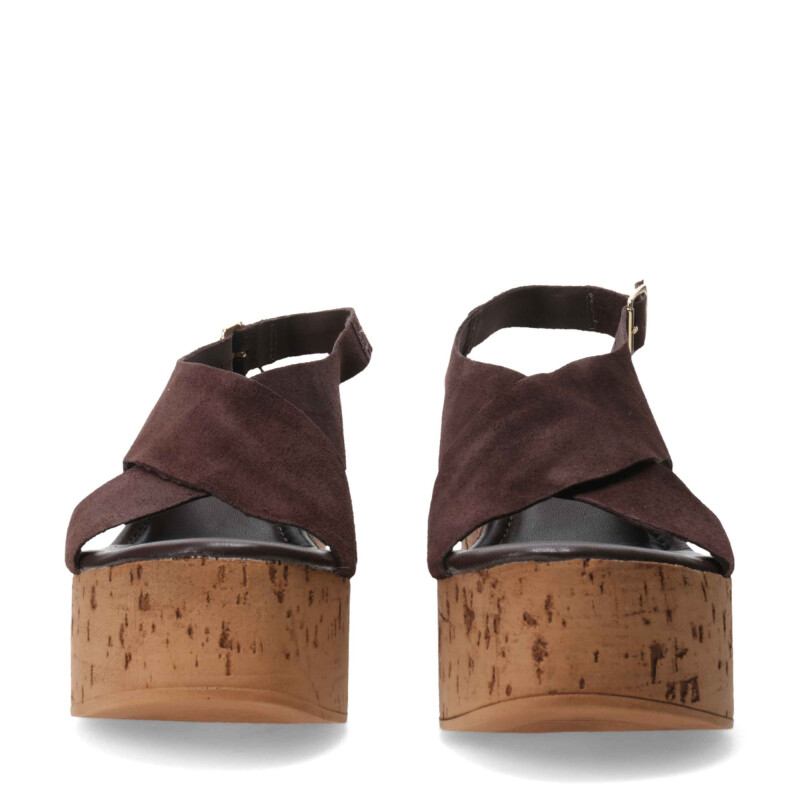 Sandalias de Mujer Bottero con Plataforma de Corcho Marrón Café