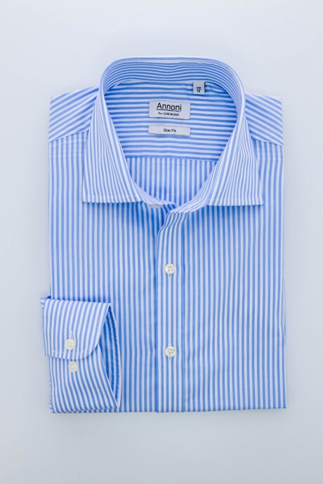 Camisa Annoni Short Collar Salónica Rayas