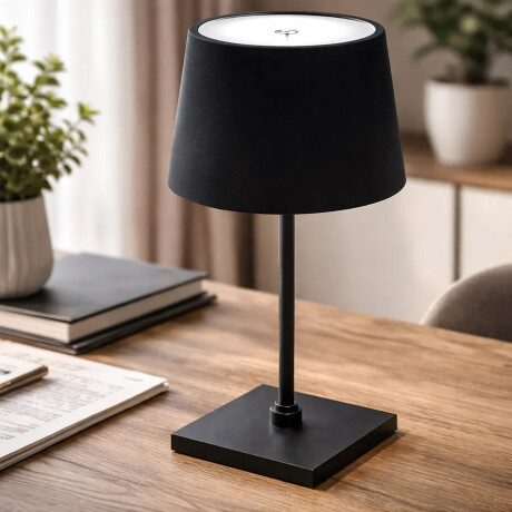 Lampara de Mesa con Luz Led 38cm Alto para Hogar Oficina Negro