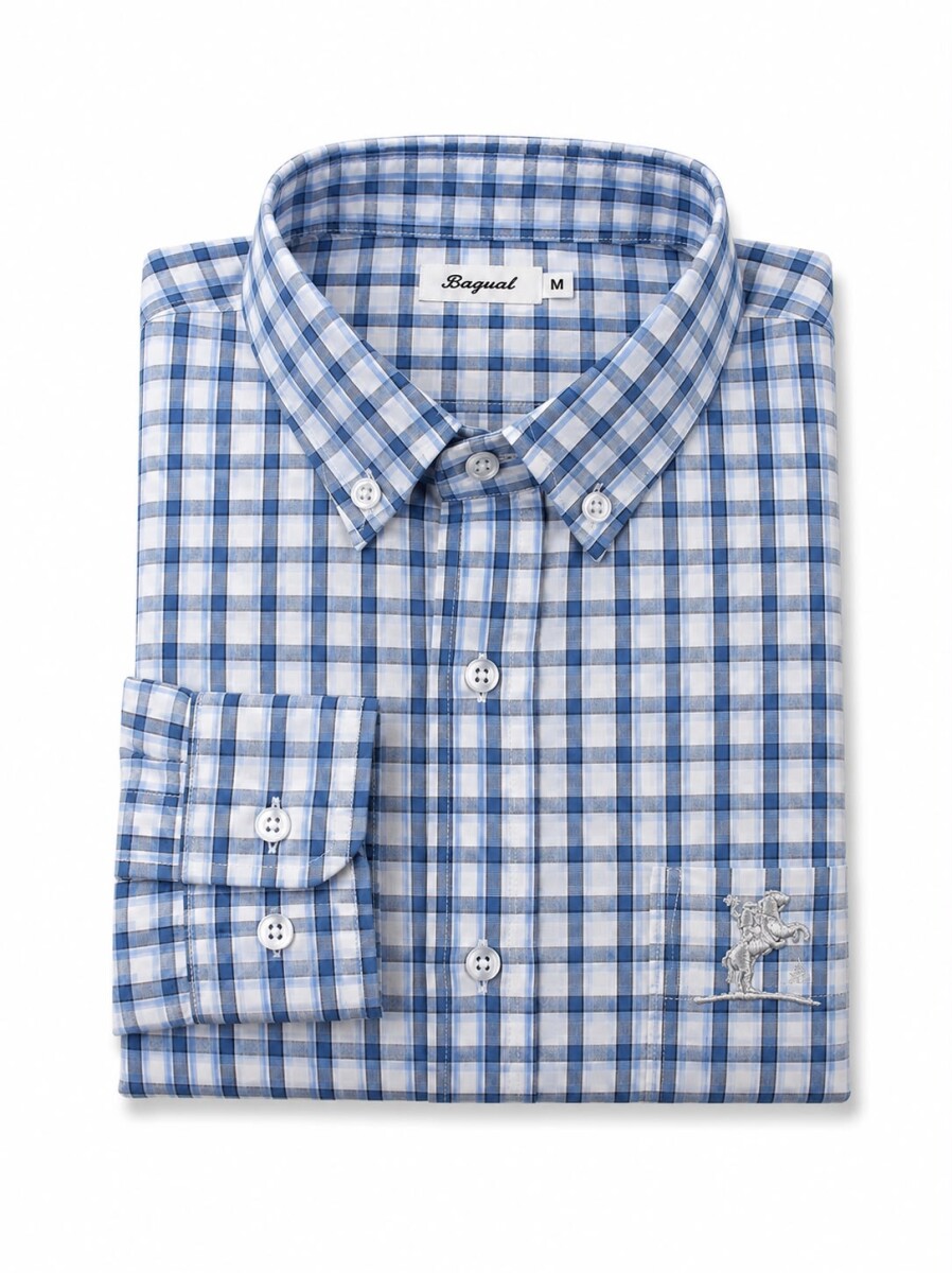 Camisa Caballero - Cuadrille CELESTE 