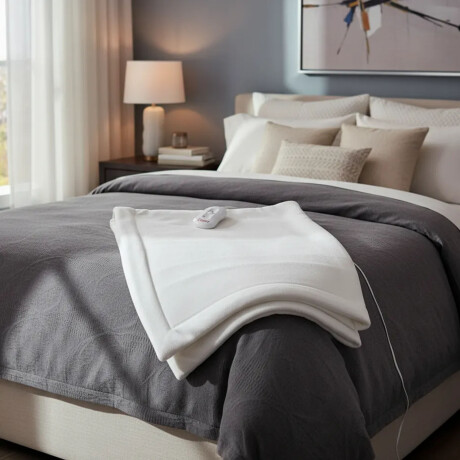 Calientacama 1 Plaza Cuori 2 Niveles Calor Con Control Blanco