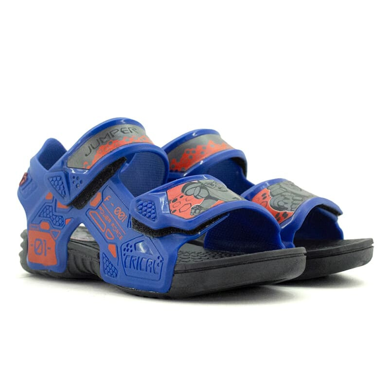 Sandalia Crical C/Velcro de Niños - C204 Azul-rojo