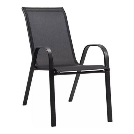 Set Juego Jardín Mesa Vidrio + 2 Sillas Exterior Negro