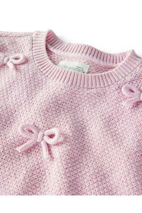 Set dos piezas de algodón orgánico, pantalón y buzo, rosados Sin color