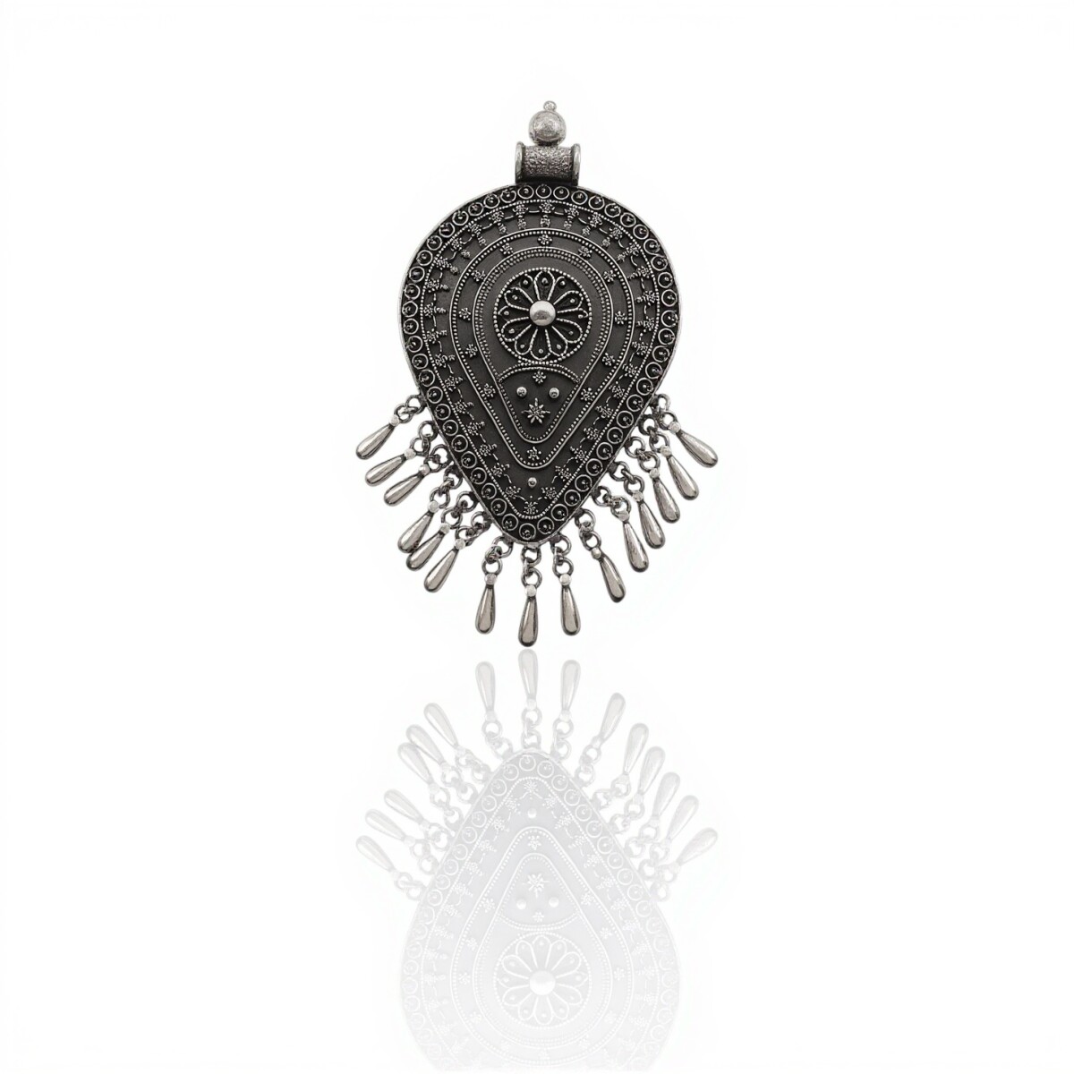 Dije hoja Hindu - Plata Tailandesa 925-Sin piedra-CP4585 - sinpiedra 