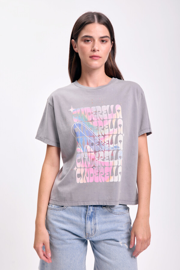 Remera estampa Cenicienta Gris