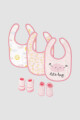 Pack baberos con medias nubecitas Rosado