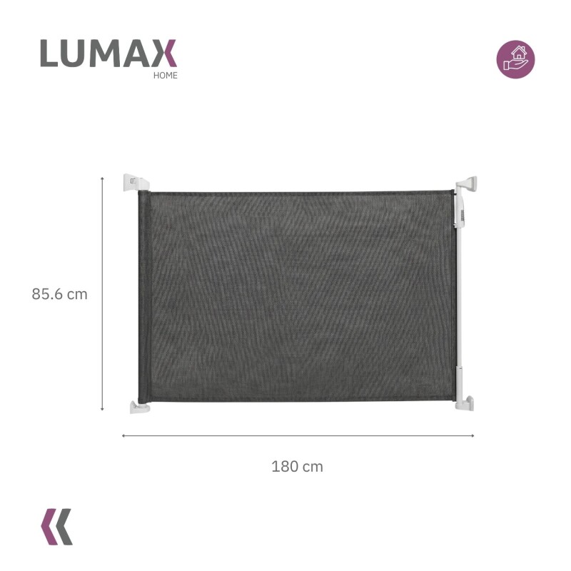 Puerta Flexible Lumax con Malla Retráctil de Seguridad Gris