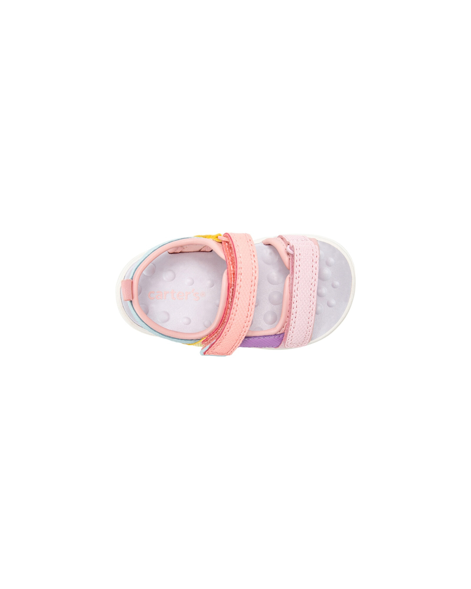 Sandalias con velcro, diseño tiras multicolores Sin color