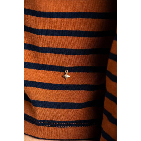 Polera Alogodon Elastano Rayada Camel
