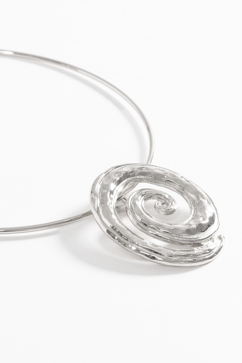 Collar dije espiral plateado