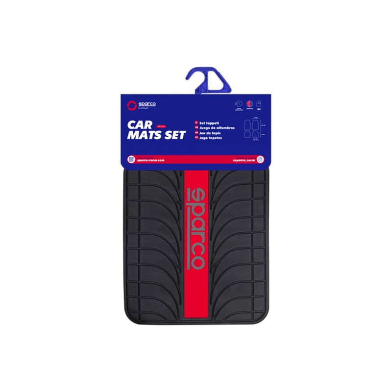 Sparco Alfombra Juego Completo Negro Rojo