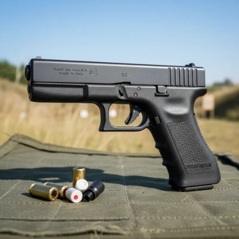 Pistola Fogueo Gap 9mm Pak Bruni Glock 17 + Munición Pistola Fogueo Gap 9mm Pak Bruni Glock 17 + Munición