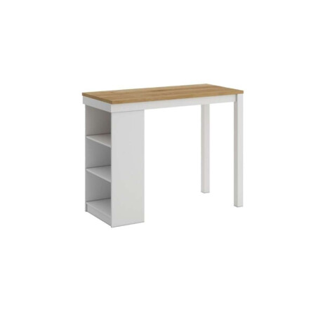 Desayunador 4 Bancos Cocina Comedor Madera Blanco Blanco