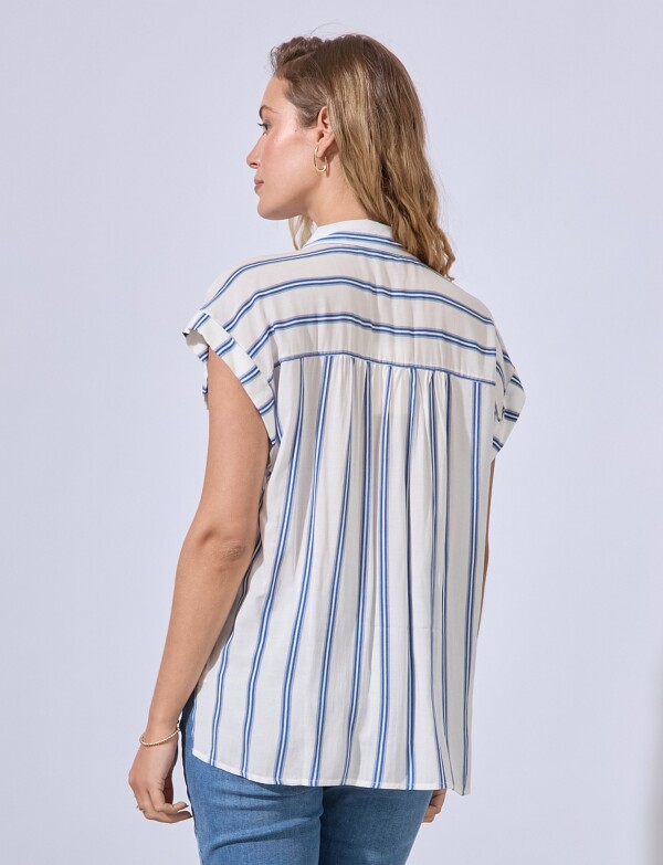 Camisa Stripes BLANCO/AZUL