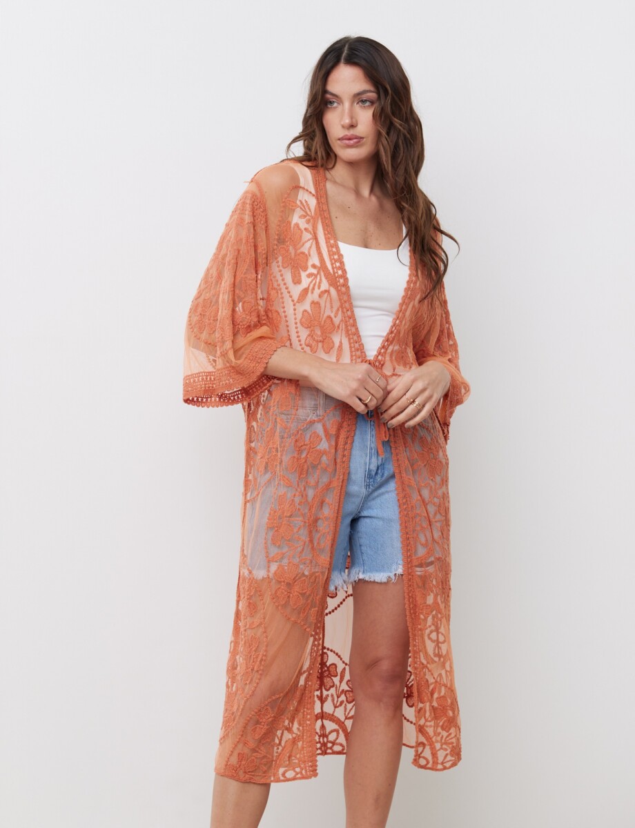 Kaftan Bordado - Terracota 