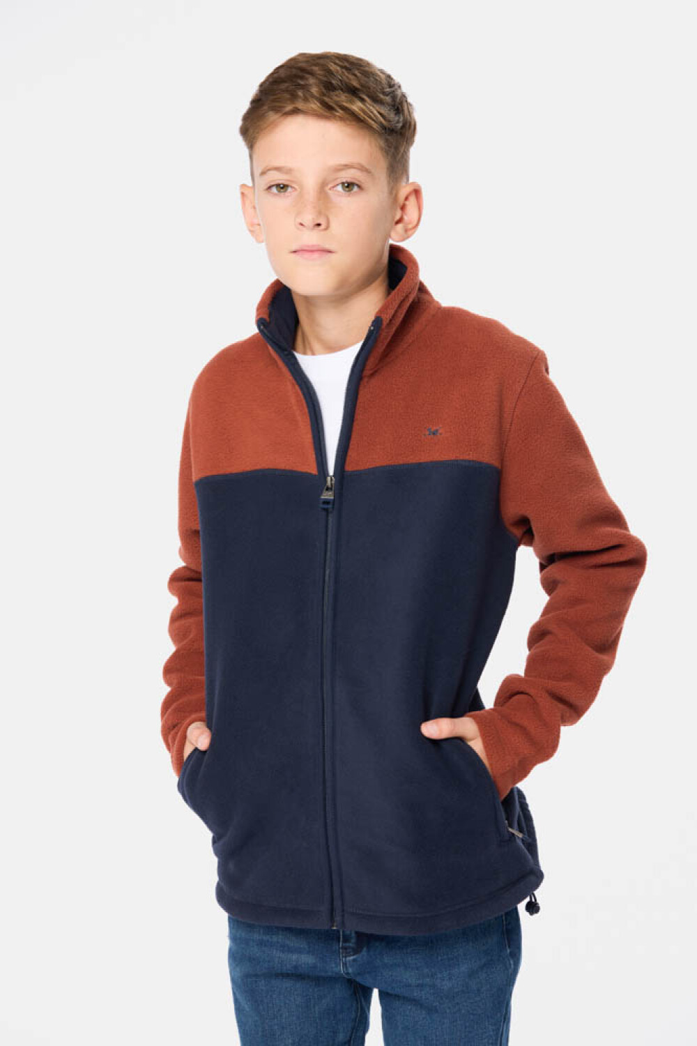 CAMPERA POLAR BICOLOR Bordo