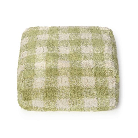 Pouf lavable - Vichy Verde Matcha
