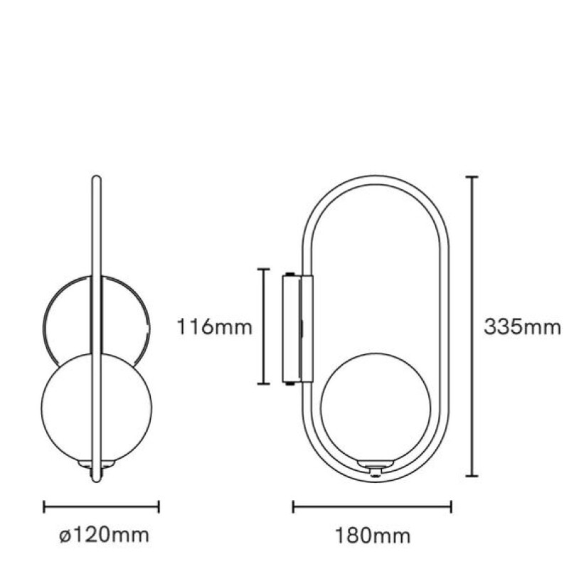 APLIQUE AVELA OVAL ALUMINIO 335MM 1XG9 APLIQUE AVELA OVAL ALUMINIO 335MM 1XG9