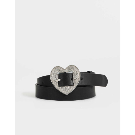 Cinturón Hebilla Corazón Negro