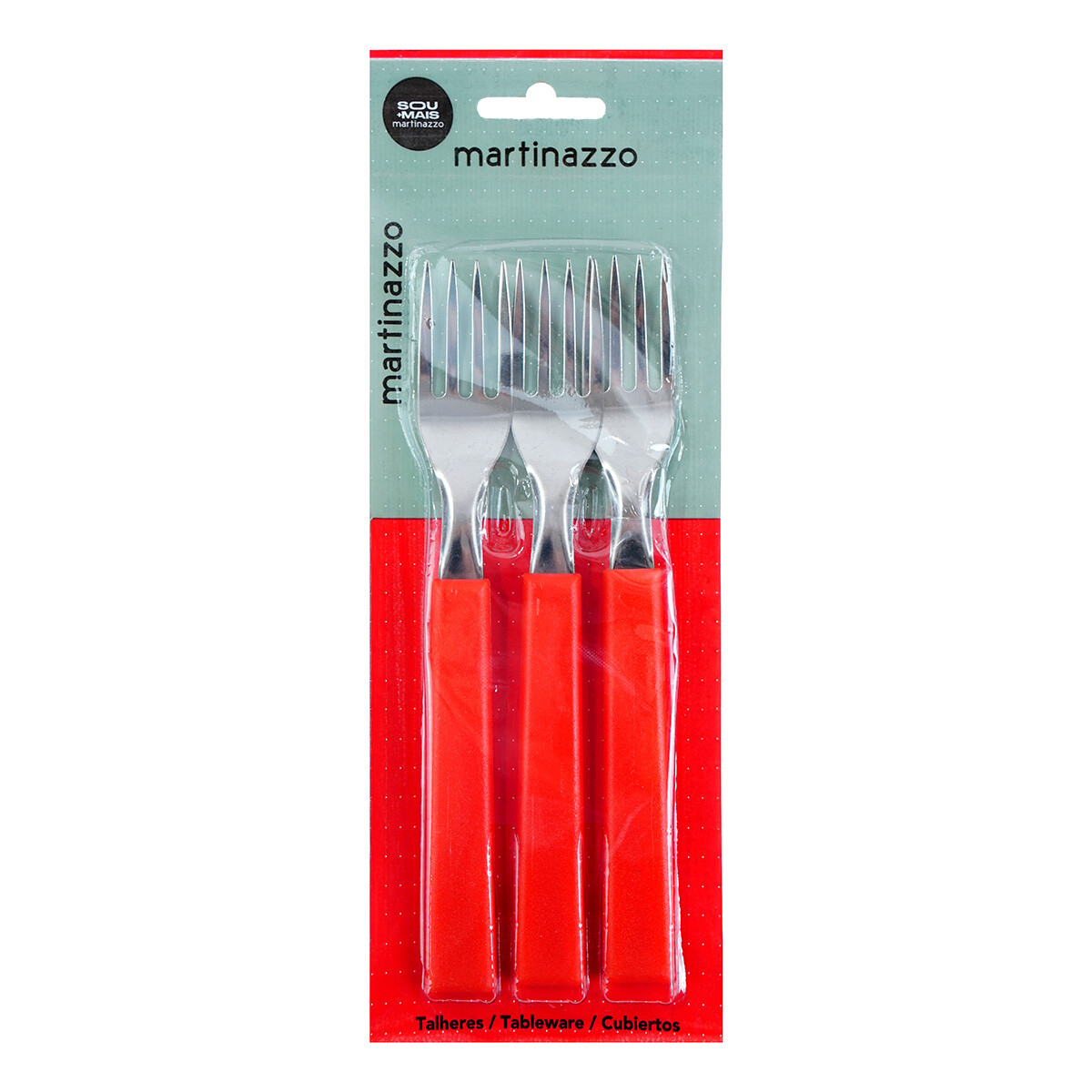 Tenedor x3 rojo linea Opa Martinazzo 