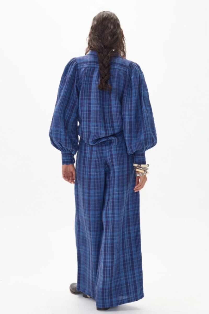 CAMILLE LINEN SHIRT Azul