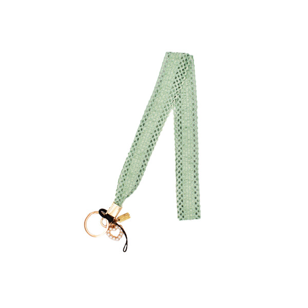 Correa para celular diseño corazón de perlas color verde Correa Para Celular Diseño Corazón De Perlas Color Verde