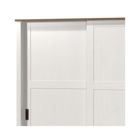 Ropero 3 puertas corredizas 3 cajones Madera maciza Blanco